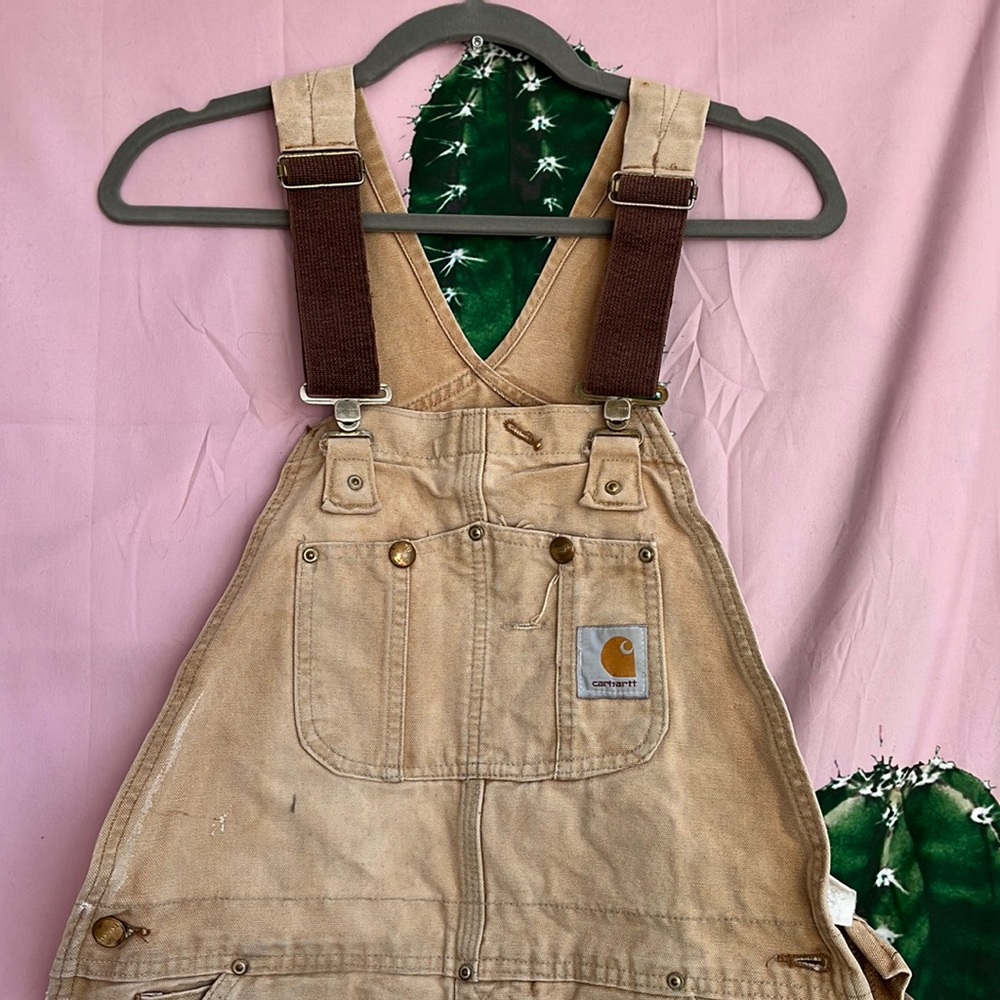 34x32 Beige Carthartt Overalls